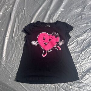 Justice Girls Graphic Tee Heart Glitter “All I Want to Do is Dance” Size 12